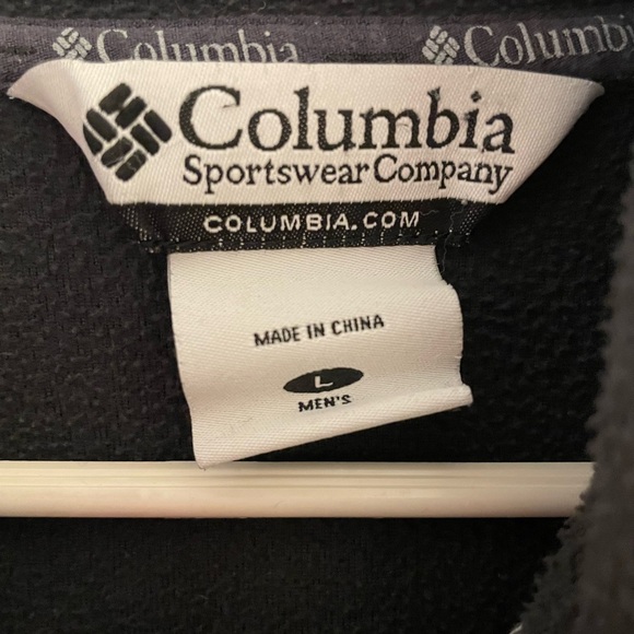 Columbia Fleece Black Gray Zip Up Jacket Men’s Large Excellent Used Condition - Picture 3 of 4